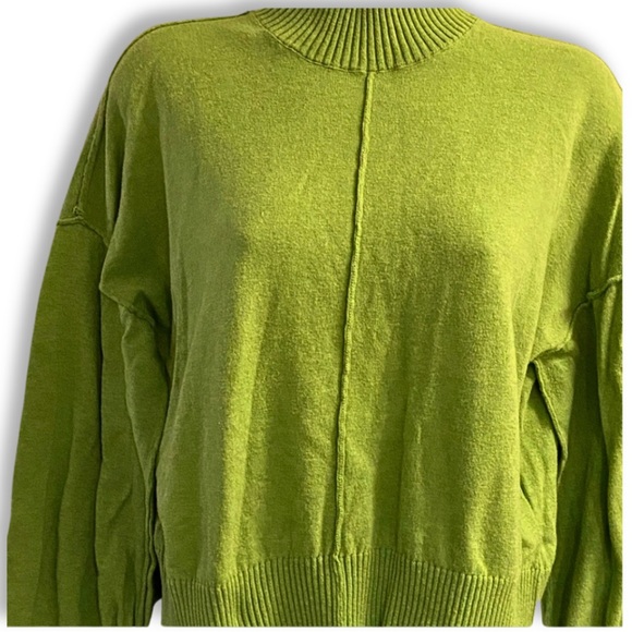 COTTON ON High Neck Green Ribbed Knit Sweater 100% Cotton Women’s SZ Small - Picture 1 of 6